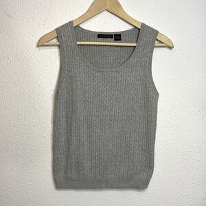 Jeanne Pierre Gray Knit Sweater Tank Top